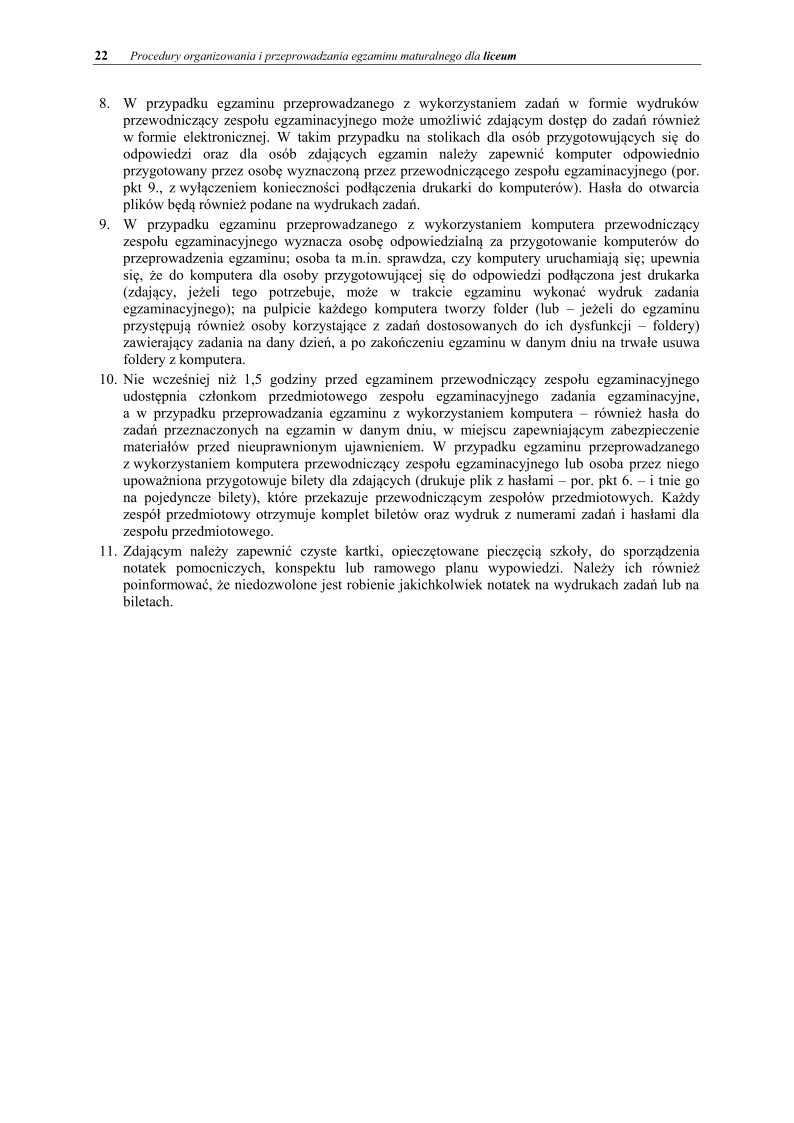 Informator maturzysty dla LO - matura 2015 - 22