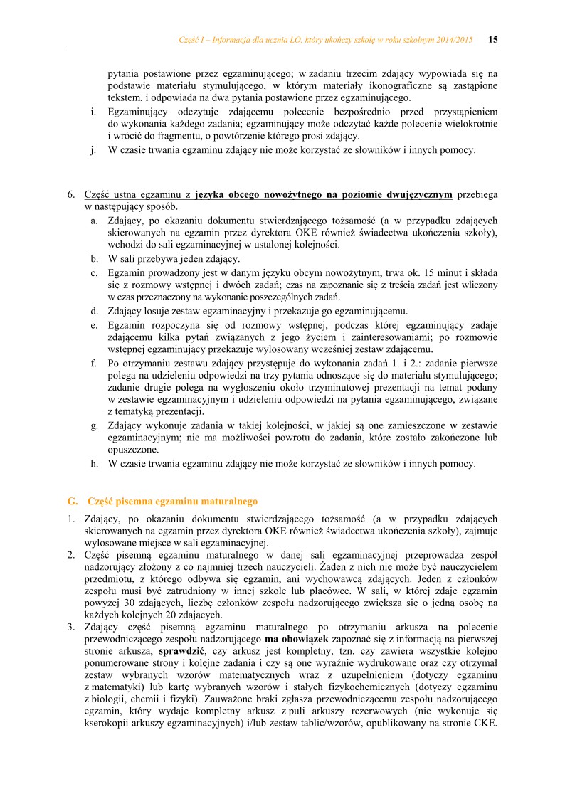 Informator maturzysty dla LO - matura 2015 - 15