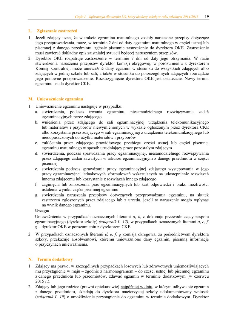 Informator maturzysty dla LO - matura 2015 - 19