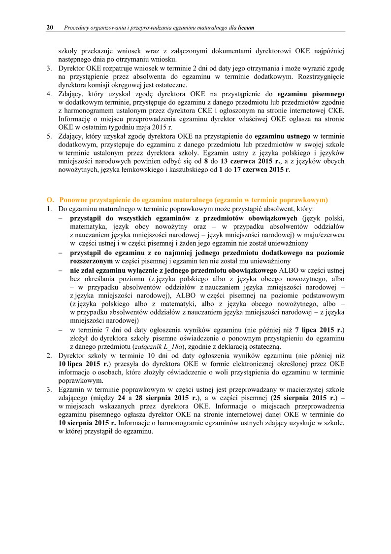 Informator maturzysty dla LO - matura 2015 - 20