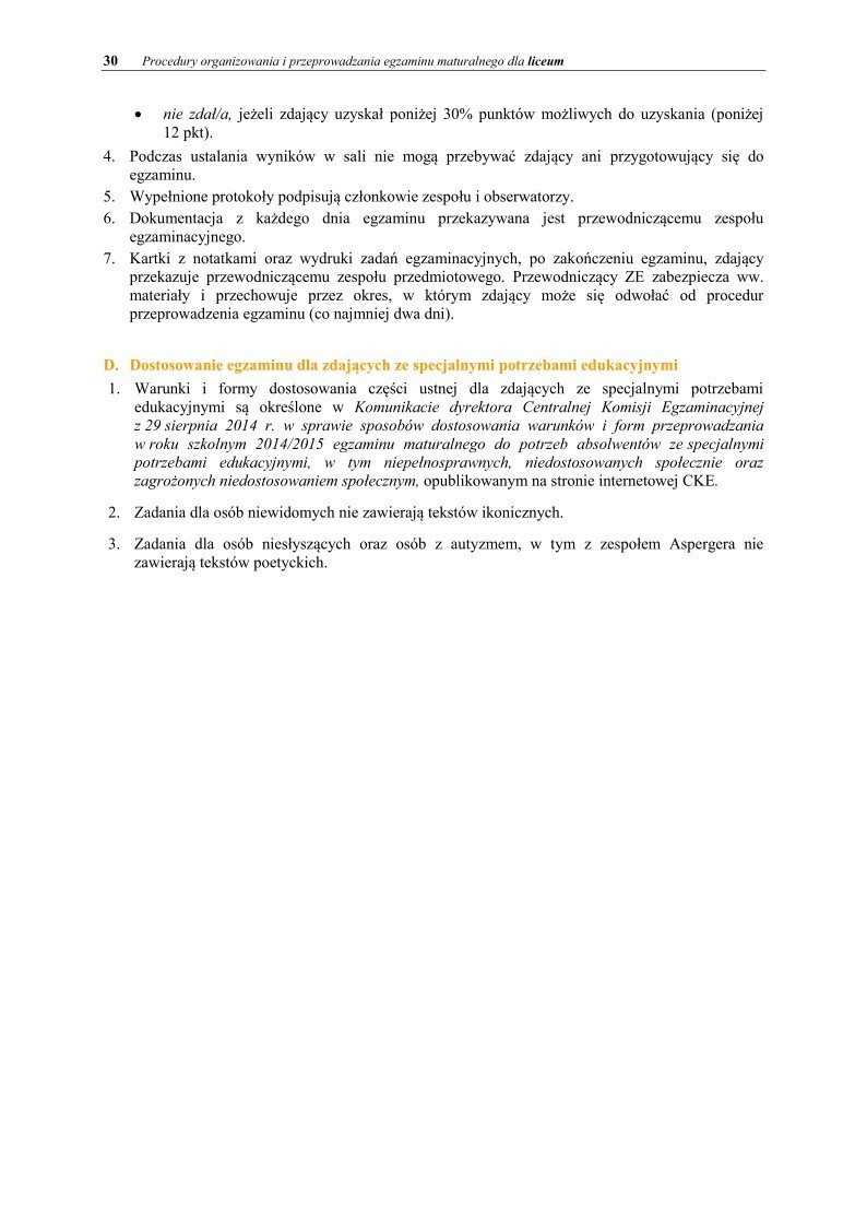 Informator maturzysty dla LO - matura 2015 - 30a