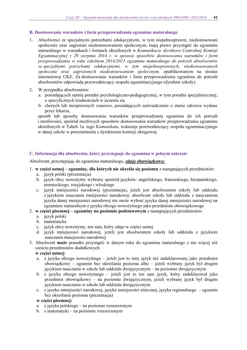 Informator maturzysty dla LO - matura 2015 - 41