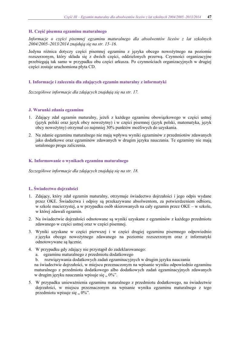 Informator maturzysty dla LO - matura 2015 - 47